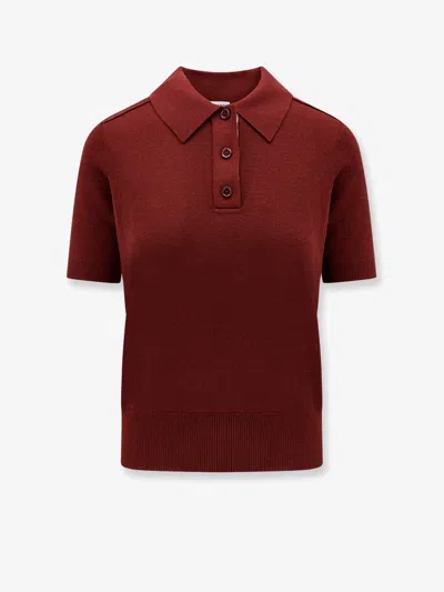 Burberry Wool Polo Shirt In Brown