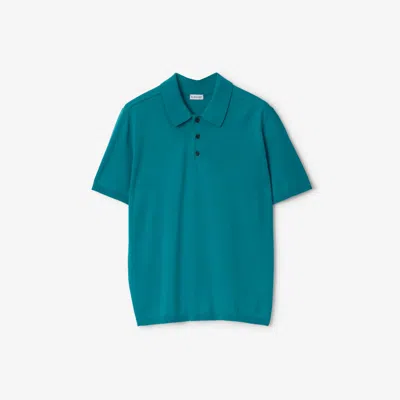 Burberry Short-sleeve Wool Polo Shirt In Green