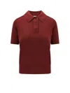 Burberry Bordeaux Wool Polo Shirt In Multi