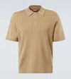 Burberry Short-sleeve Wool Polo Shirt In Sand