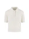 Burberry Check Pattern Knit Polo Shirt In White