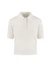 Burberry Check Pattern Knit Polo Shirt In White