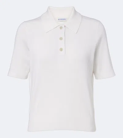Burberry Wool Polo Shirt In White
