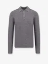 Burberry Wool Polo Sweater With Pointed Collar In Gray