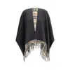 Burberry Women Wool Poncho In Black