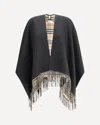 Burberry Women Wool Poncho In Black