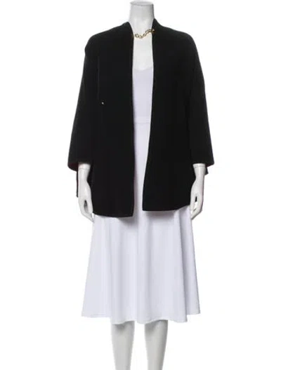 Pre-owned Burberry Wool Poncho In Black