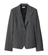 Burberry Wool Prince Of Wales Check Tailored Blazer In Gray