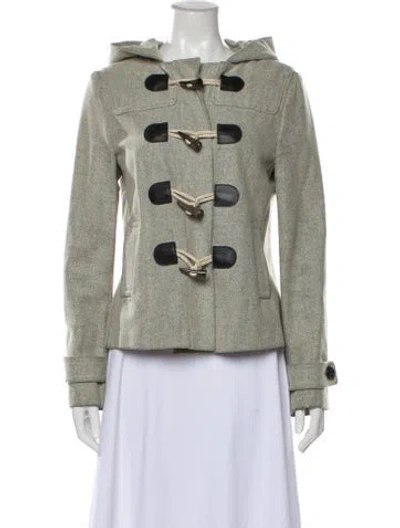 Pre-owned Burberry Wool Printed Jacket In Gray