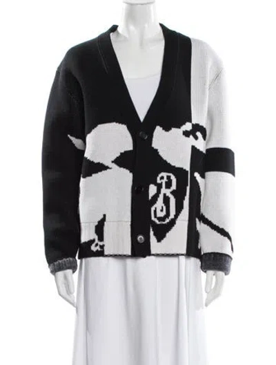 Pre-owned Burberry Wool Printed Sweater In Black