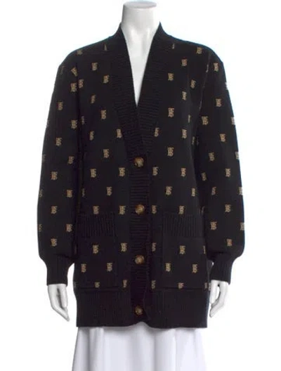 Pre-owned Burberry Wool Printed Sweater In Black
