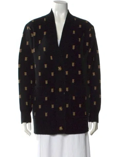 Pre-owned Burberry Wool Printed Sweater In Black