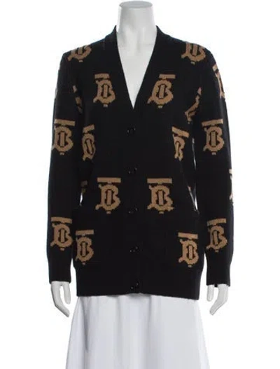 Pre-owned Burberry Wool Printed Sweater In Black