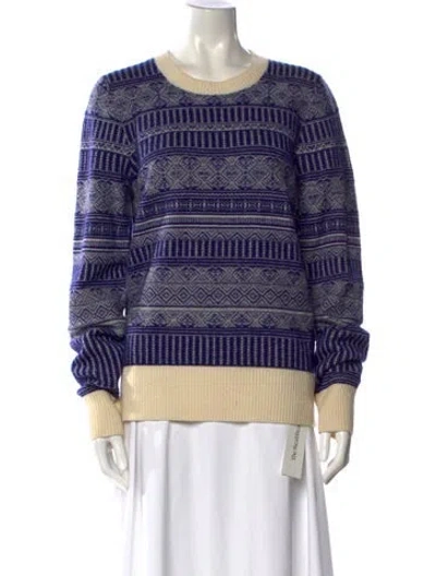 Pre-owned Burberry Wool Printed Sweater In Blue