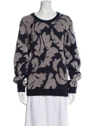 Pre-owned Burberry Wool Printed Sweater In Blue