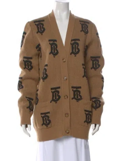 Pre-owned Burberry Wool Printed Sweater In Brown