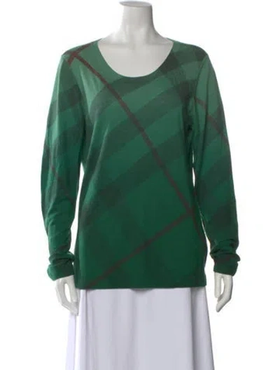 Pre-owned Burberry Wool Printed Sweater In Green
