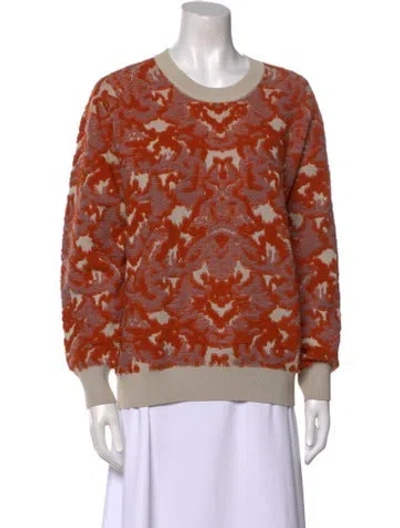 Pre-owned Burberry Wool Printed Sweater In Orange
