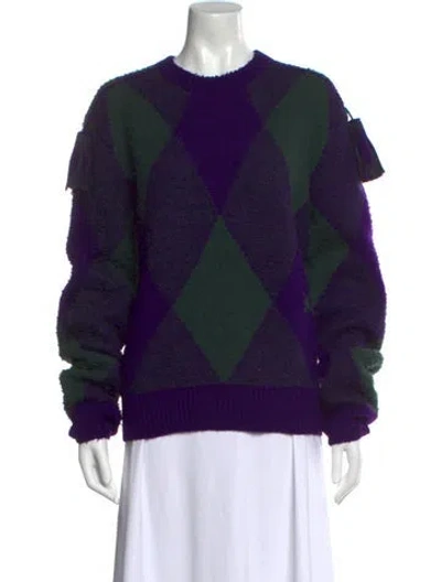 Pre-owned Burberry Wool Printed Sweater In Purple