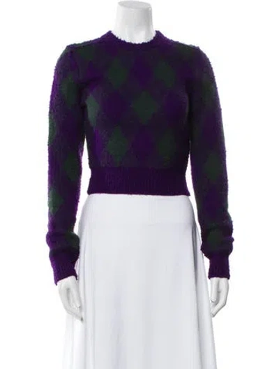 Pre-owned Burberry Wool Printed Sweater W/ Tags In Purple