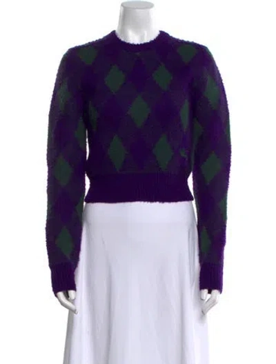 Pre-owned Burberry Wool Printed Sweater W/ Tags In Purple