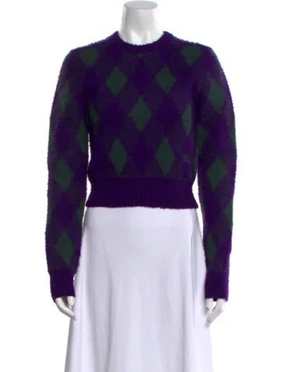 Pre-owned Burberry Wool Printed Sweater W/ Tags In Purple