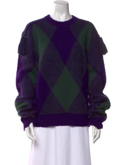 Pre-owned Burberry Wool Printed Sweater W/ Tags In Purple
