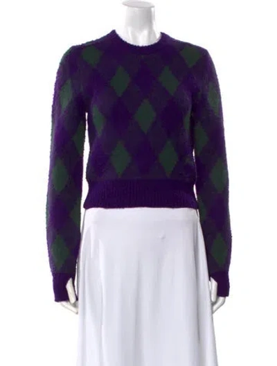 Pre-owned Burberry Wool Printed Sweater W/ Tags In Purple