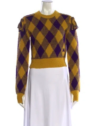 Pre-owned Burberry Wool Printed Sweater In Yellow