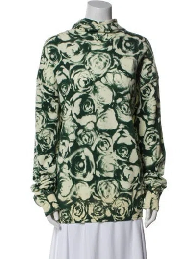 Pre-owned Burberry Wool Printed Tunic In Green