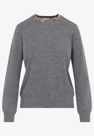 Burberry Wool Pullover Women In Gray