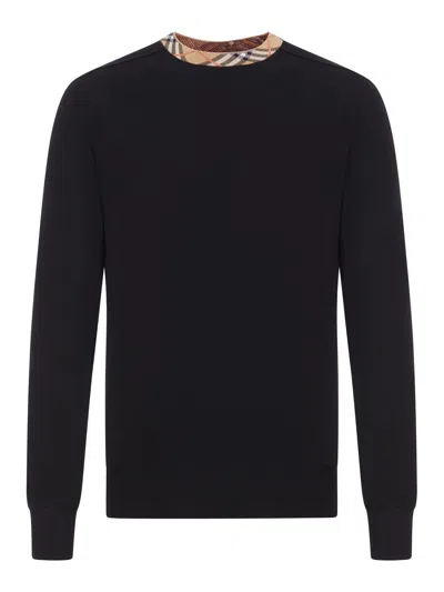BURBERRY WOOL PULLOVER WITH CHECK FINISHES