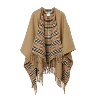 BURBERRY WOOL REVERSIBLE CHECK CAPE