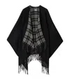 Burberry Wool Reversible Check Cape In Black