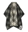 Burberry Wool Reversible Check Cape In Gray