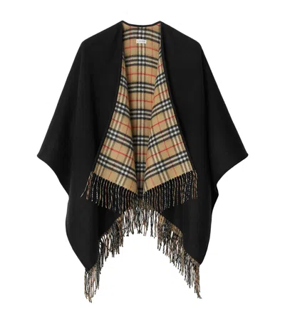 BURBERRY WOOL REVERSIBLE CHECK CAPE