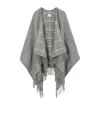 Burberry Check Wool Reversible Cape In Grey