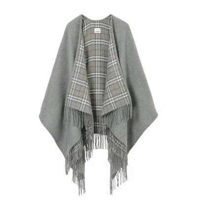 BURBERRY WOOL REVERSIBLE CHECK CAPE