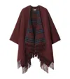 Burberry Reversible Check Wool Cape In Red