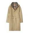 Burberry Wool Reversible Hooded Wrap Coat In Neutral