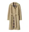 Burberry Wool Reversible Hooded Wrap Coat In Black