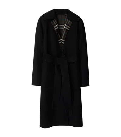 BURBERRY WOOL REVERSIBLE WRAP COAT