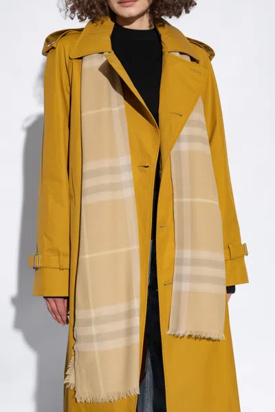 Burberry Wool Scarf In Beige