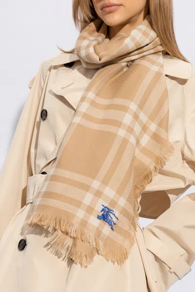 Burberry Wool Scarf In Beige