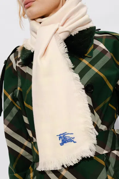 Burberry Wool Scarf In Cream