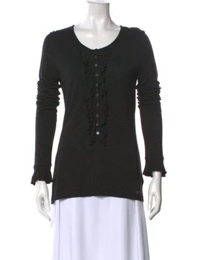 Pre-owned Burberry Wool Scoop Neck Sweater In Black