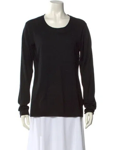 Pre-owned Burberry Wool Scoop Neck Sweater In Black