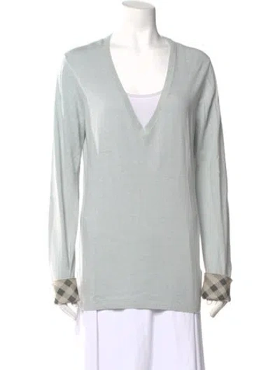 Pre-owned Burberry Wool Scoop Neck Sweater In Gray