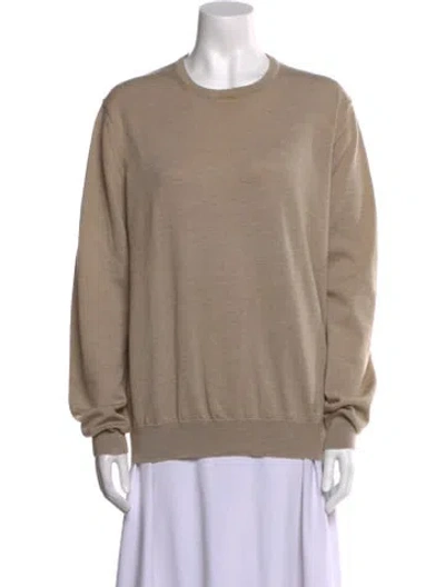 Pre-owned Burberry Wool Scoop Neck Sweater In Neutral