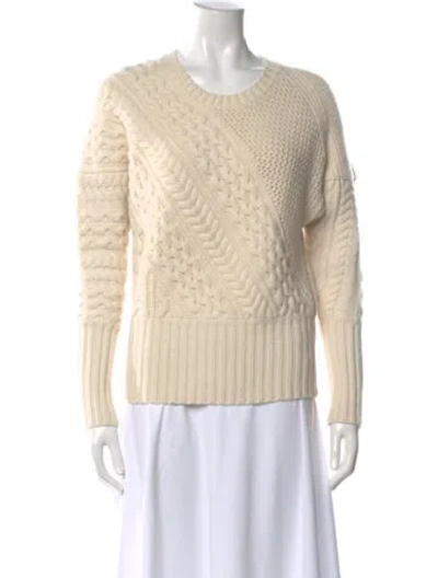 Pre-owned Burberry Wool Scoop Neck Sweater In Neutral